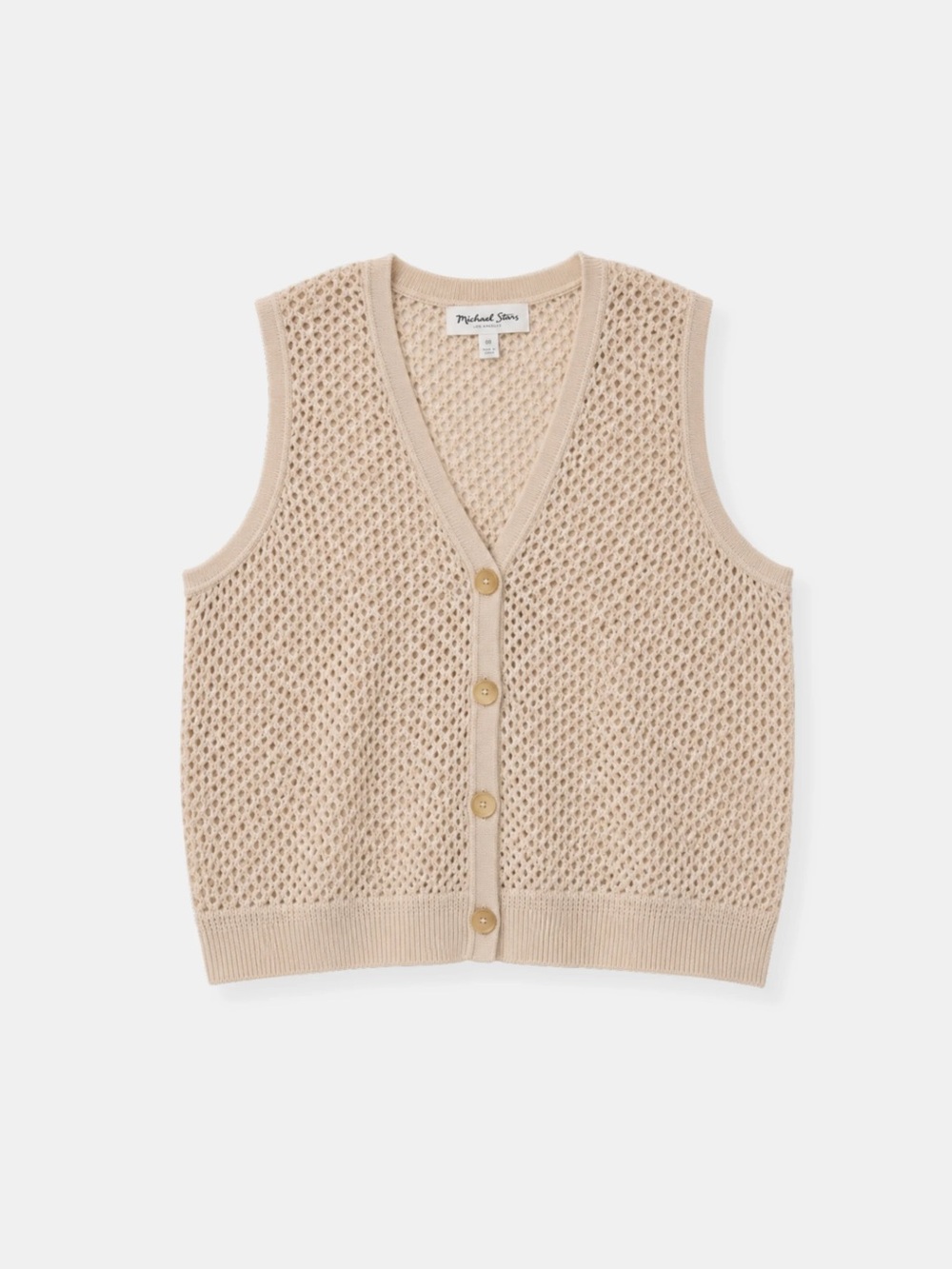 MICHAEL STARS
LEONIE MESH KNIT VEST | MACADAMIA